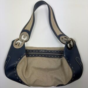 Escada Eluna Denim Canvas Navy Bag
